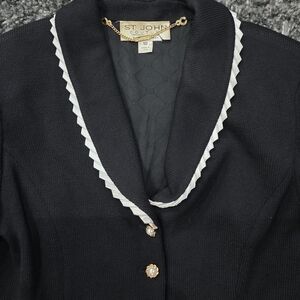 St. John Couture Black and White Trim Women's Jacket Size 10" by Marie Gray